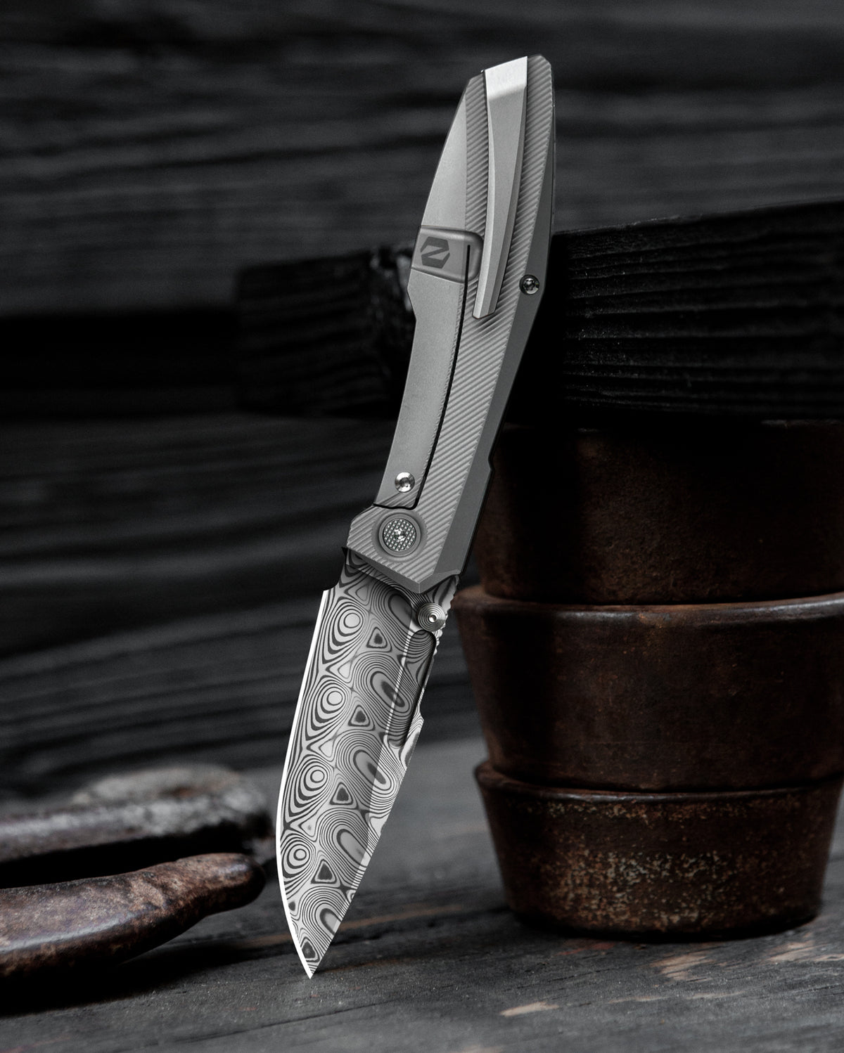 Raiden R2: Type S - Damasteel/ Blasted – Null K&T LLC